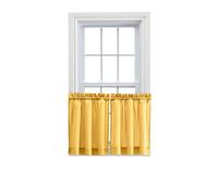 Ellis Curtain Stacey Tailored Tier Pair Curtains, 56" x 36", Yellow