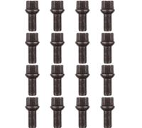 Ellis Excellence Set of 16 Alloy Wheel Bolts M14 x 1.5, 27mm Thread, Radius Seat, 17mm Hex (Black)