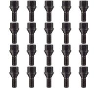 Ellis Excellence Set of 20 Alloy Wheel Bolts, M12 x 1.5, Tapered Seat, 26mm Thread, Compatible With Pre 2012 BMW Cars (Black)