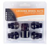 Ellis Excellence Set of 4 Black Alloy Wheel Locking Nuts, 1/2 UNF