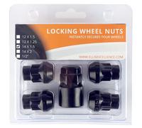 Ellis Excellence Set of 4 Black Alloy Wheel Locking Nuts, M14 x 1.5