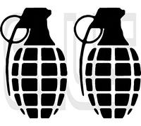Ellis Graphix 2 x HAND GRENADE Stickers Euro JDM DRIFTING DUB Funny Vinyl Decal Bumper Window Laptop Drift (Blue)
