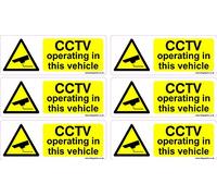 Ellis Graphix 6 x Self Adhesive CCTV operating in this vehicle Sign, Warning Sign Taxi, Coach 80 x 30 mm