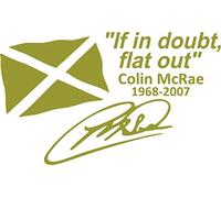 Ellis Graphix Colin McRae If In Doubt Flat Out flag Sticker v2 Car Van Laptop Window (Gold)