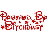 Ellis Graphix POWERED BY BITCH DUST Car Sticker Detailing Euro JDM DRIFTING DUB Funny Vinyl Decal Bumper Window Laptop Drift (Red)