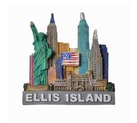 Ellis Island Upper New York Bay USA 3D Fridge Magnet Souvenir Gift,Resin Handmade Ellis Island Refrigerator Magnet Home & Kitchen Decoration Collection