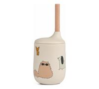 Ellis Silicone Tumbler with Straw - Set of 2 Cats and Dogs/Sandy one size