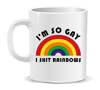 Ellisgraphix I'm So Gay Sh*t Rainbows Mug Secret Santa Mug Christmas Xmas Naughty Swearing Rude Novelty Joke Funny Tea Coffee Pride Rainbow