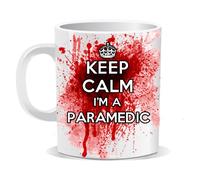 Ellisgraphix Keep Calm I'm a Paramedic Mug Christmas Xmas Naughty Swearing Rude Novelty Joke Funny Tea Coffee Hospital Ambulance Work Shop Office
