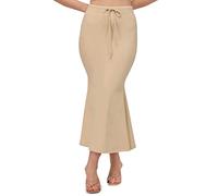ELLITI Women's Cotton Lycra Blended Full Elastic and Fit Tummy Tucker, Full Leg Cover, Stretchable, Saree Shapewear for Ladies, Petticoat Skirts for Women, Shape Wear Dress for Sari Silhouette Shaper