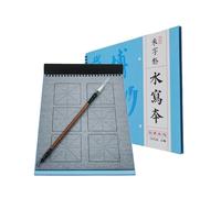Ellkee 16Pcs Chinese Calligraphy Water Writing Cloth Reusable Magic Cloth with 1 Brush Pen, Calligraphy Paper Set for Beginners Writing Practice (2.8 * 2.8in-6 grids)