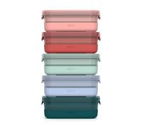 Ello 5 Pack 3.7 Cup Plastic Meal Prep Containers - BPA Free Plastic Food Storage Containers with Silicone Lid and Airtight Lids in