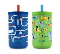 Ello Bop 2-Pack 12oz Kids Plastic Tumbler Set with Carry Loop | Leak-Proof Slider Lid | Removable Spill Resistant Soft Straw | BPA-Free | Cars and Dogs
