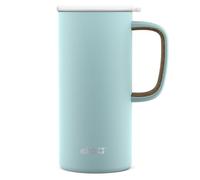 Ello Campy Vacuum Insulated Travel Mug with Leak-Proof Slider Lid and Comfy Carry Handle, Perfect for Coffee or Tea, BPA Free, Frost, 18oz