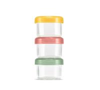 Ello Color Lock Reusable Glass Spice Containers with Screwable Leakproof Lid, Perfect for Salad Dressing, Sauces, Dips, Lunch Box, Picnic, BPA-Free, Desert Proof, Pack of 3