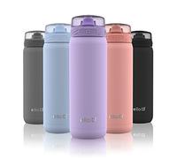 Ello Cooper 18oz Stainless Steel Water Bottle with Straw and Carry Handle, Double Walled and Vacuum Insulated Metal, Leak Proof Locking Lid with Soft Silicone Spout, Reusable, BPA Free, Lilac