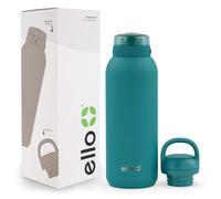 Ello Cooper 40oz Stainless Steel Water Bottle with 2 Lids Chug and Straw | Leak Proof | Double Walled and Vacuum Insulated | Built in Carry Loop | Dishwasher Safe | Antigua