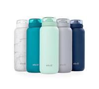 Ello Cooper 40oz Stainless Steel Water Bottle with Straw and Carry Handle, Double Walled and Vacuum Insulated Metal, Leak Proof Locking Lid with Soft Silicone Spout, Reusable, BPA Free, Yucca