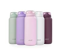 Ello Cooper Vacuum Insulated Stainless Steel Water Bottle with Soft Straw and Carry Loop, Double Walled, Leak Proof, Cashmere Pink, 32oz