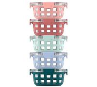 Ello Duraglass 3.4 Cup Round Glass Meal Prep Containers, 10 Pc, Melon