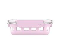 Ello Duraglass Meal Prep Container, 1.75 cup- Glass Food Storage Container with Silicone Sleeve and Airtight BPA-Free Plastic Lid, Dishwasher, Microwave, and Freezer Safe, Cashmere Pink