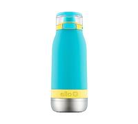 Ello Emma 14oz Vacuum Insulated Stainless Steel Kids Water Bottle with Straw and Built-in Carrying Handle and Leak-Proof Locking Lid for School Backpack, Lunchbox and Outdoor Sports, Sky