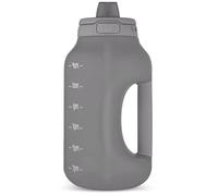 Ello Hydra Half Gallon Jug with Time Marker & Handle for All Day Hydration & Silicone Straw with Locking, Leak Proof Lid BPA Free, Gray, 64oz
