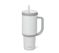 Ello Oasis 30 oz Tumbler with Handle & Retracting Straw | Reusable Insulated Stainless Steel Cup 100% Leakproof, Gifts for Teens Women Men | Keeps cold for 20 Hours, Cup Holder Friendly, Grayscale