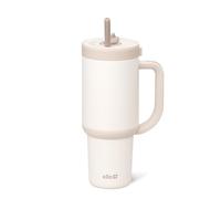 Ello Oasis 30 oz Tumbler with Handle & Retracting Straw | Reusable Insulated Stainless Steel Cup 100% Leakproof, Gifts for Teens Women Men | Keeps cold for 24 Hours, Cup Holder Friendly, Cream Tonal