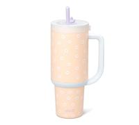 Ello Oasis 40 oz Tumbler with Handle & Retracting Straw | Reusable Insulated Stainless Steel Cup 100% Leakproof, Gifts for Teens Women Men | Keeps Cold for 20 Hours, Cup Holder Friendly, Daisies