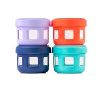 Ello Plastic Reusable Condiment Travel Containers with Screw-Top Leak Proof Lid, 5 oz, Fruit Cobbler