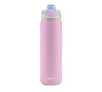 Ello Pop & Fill 22oz Stainless Steel Water Bottle with Quick Fill Technology, Double Walled and Vacuum Insulated Metal, Leak Proof Locking Lid, Sip and Chug, Reusable, BPA Free, Rosy Skyline
