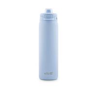 Ello Pop & Fill 22oz Stainless Steel Water Bottle with Quick Fill Technology, Double Walled and Vacuum Insulated Metal, Leak Proof Locking Lid, Sip and Chug, Reusable, BPA Free, Halogen Blue