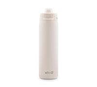 Ello Pop & Fill 22oz Stainless Steel Water Bottle with Quick Fill Technology, Double Walled and Vacuum Insulated Metal, Leak Proof Locking Lid, Sip and Chug, Reusable, BPA Free, Cream