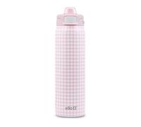 Ello Pop & Fill 22oz Stainless Water Bottle, Sip or Chug, Pink Gingham
