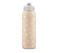 Ello Pop & Fill 32oz Stainless Steel Water Bottle with Quick Fill Technology, Double Walled and Vacuum Insulated Metal, Leak Proof Locking Lid, Sip and Chug, Reusable, BPA Free, Gloss Daisies