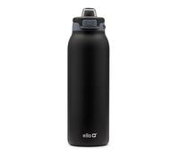 Ello Pop & Fill 32oz Stainless Steel Water Bottle with Quick Fill Technology, Double Walled and Vacuum Insulated Metal, Leak Proof Locking Lid, Sip and Chug, Reusable, BPA Free, Tonal Black