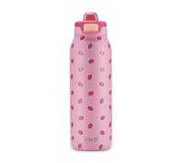 Ello Pop & Fill 32oz Stainless Steel Water Bottle with QuickFill Technology, Double Walled and Vacuum Insulated Metal, Leak Proof Locking Lid, Straw and Chug, Reusable, BPA Free, Strawberries