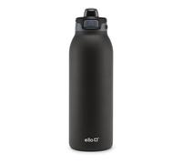 Ello Pop & Fill 40oz Stainless Steel Water Bottle with Quick Fill Technology, Double Walled and Vacuum Insulated Metal, Leak Proof Locking Lid, Sip and Chug, Reusable, BPA Free, Tonal Black