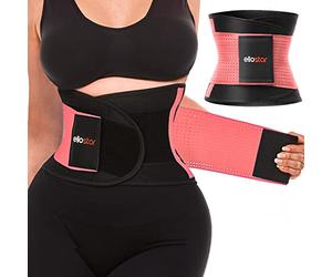 ellostar Women's Waist Trainer: Sweat Band for Belly Fat, Tummy Control, Back Support, Workout Shapewear, Weight Loss Aid, Pink, Medium