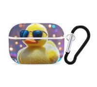 Ellow Ducky with Sunglasses AirPod Pro Case, Anti Scratch Hard PC Cover with Keychain, AirPod Pro 2nd/1st Case Accessories for Women Men, White-Style