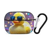 Ellow Ducky with Sunglasses AirPod Pro Case, Anti Scratch Hard PC Cover with Keychain, AirPod Pro 2nd/1st Case Accessories for Women Men, Black-Style