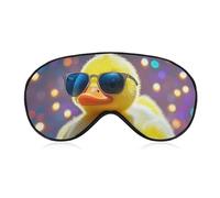 Ellow Ducky with Sunglasses Eye Mask for Women & Men, Breathable & Adjustable Eye Cover, Ultra Soft Sleep Mask, Lightweight Travel Blindfold for Airplane, Nap, Night Sleeping