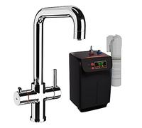 Ellsi 3 in 1 Instant Boiling Hot Water Dispenser Kitchen Sink Mixer Tap with Tank & Filter (Chrome)