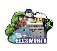Ellsworth Maine USA Magnet Fridge Magnet Wooden 3D Landmarks Travel Collectible Souvenirs Decoration Handmade