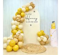 ellteecz A Little Honey is on The Way Arch Cover,Sweet Bee Theme Stretchy Spandex Arched Backdrop Cover for Gender Reveal Girl or Boy Baby Shower Party Decoration (7.2FT)