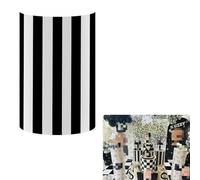 ellteecz Black and White Stripes Cylinder Plinth Covers for Boss Father Birthday Parties Pedestal Tablecloth Stretchy Fabric Cover Boys Kids Baby Shower Cake Tablecloth Party Decors 14''30''