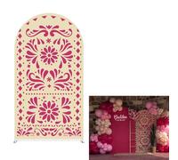 Ellteecz Fuchsia Pink Arch Backdrop Cover Cielito Lindo Baby Shower Arch Spandex Cover for Mexican Fiesta Bridal Shower Birthday Party Decorations (2.6x6ft,04791)
