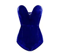 Ellunis Women's Strapless Velvet Bodysuit Back Lace Up Jumpsuit,Sexy Bodysuit Top 2025 Playboy Bunny Party Halloween Costume