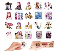 ELLXEN 20pcs Kpop Tattoos Stickers, Waterproof Vinyl Fake Temporary K Pop Hunters Tattoos for Kids Adults Long Lasting Birthday Cosplay Decorations Party Bag Fillers 5x5cm (B)
